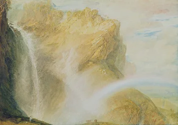 Upper Falls of the Reichenbach (akvarell på papir)