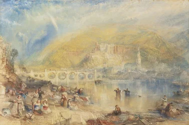 Utsikt over Heidelberg med en regnbue