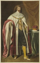 Portrett i Council House of the Earl of Pembroke (blyant og akvarell på papir)