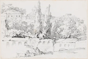 Romas vegger med Santa Maria del Popolo i det fjerne