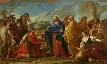 Centurionen knelende ved Kristi føtter eller Jesus helbreder sønnen til en offiser, 1752