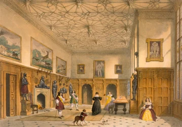 Flaggermusspill i Grand Hall, Parham Park, Sussex, ca. 1600 fra 