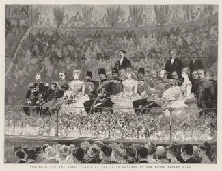 Shahen og kongefamilien på statskonserten i Royal Albert Hall
