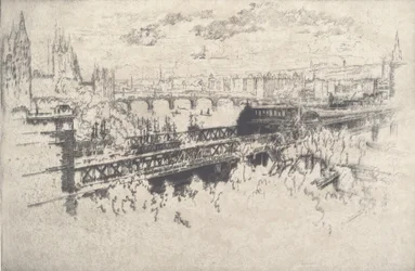 London over Charing Cross Bridge, 1910.