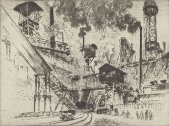 Gruvens munning, Ruhrort nær Oberhausen, 1910.