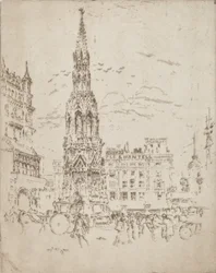 Elinor Cross, foran Charing Cross jernbanestasjon, 1906.