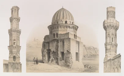 87. Graver og minareter, Kairo, 1843.