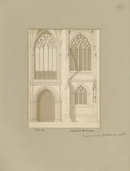 Interiør i Lichfield Cathedral - Kor: sepia-tegning, [1819] (tegning)