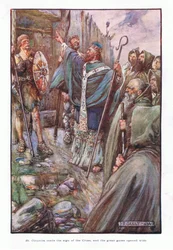St. Columba gjorde korsets tegn, og de store portene åpnet seg på vidt gap, 1910