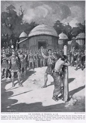 Piskingen av Boudicca, illustrasjon fra «Hutchinson