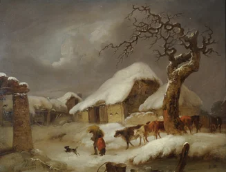 Snø i gårdstunet