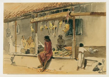Kyllinghandlere i Point de Galle på Ceylon (Sri Lanka)