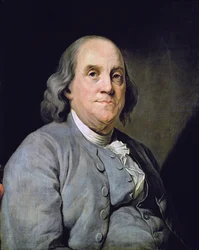 Portrett av Benjamin Franklin (fargelitografi)