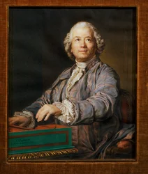 Komponist Christoph Willibald Gluck ved spinetten (gouache på pergament)