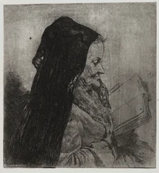 Old Woman Reading, trykt av Sigmund Abeles og Edmond Casarella