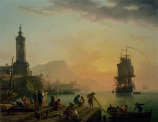 Rolig i en havn i Middelhavet