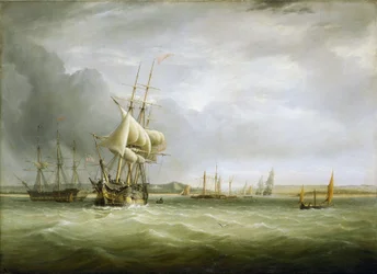 Navigasjon i Bristolkanalen (England), ved utløpet av Avon. Olje på lerret.