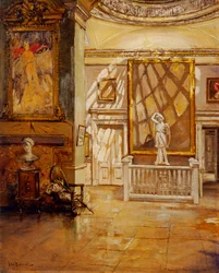 Nord-forværelset fra Green Velvet Room, Chiswick House (olje på lerret)