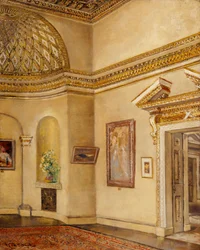 Nordøsthjørnet av galleriet, Chiswick House (olje på lerret)