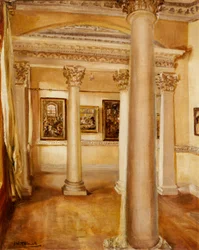 Søyletegningsrommet, Chiswick House (olje på lerret)