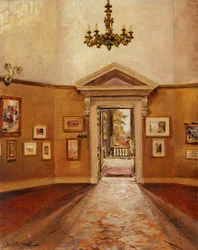 Åttekanten mot øst, Chiswick House (olje på lerret)