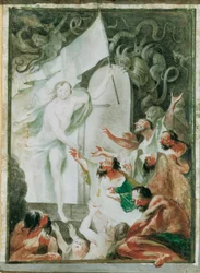 Christus in der Vorhölle   1345035   no       norwegian Successfully Translated  Original: The actor Onoe Shoroku I as the ghost of the Shirabyoshi Hanako standing over Osagawa Shichizo II as Tsumagi, maid servant to Sakurahime, in the play "Uruo-ogi Sumiz