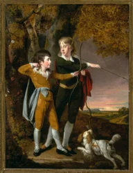 J. Wright fra Derby, Archery Boys / Painting
