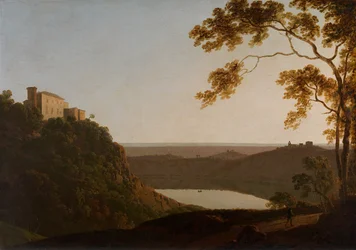 Nemi-sjøen, solnedgang