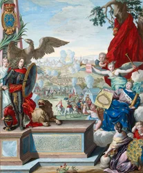 Fangst av festningen Douai av de allierte troppene i 1710, tidlig på 1700-tallet.