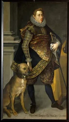 Erkehertug Maximilian Ernst med en setter (maleri på lerret)