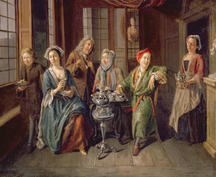 A Tea Party, ca. 1720 (olje på lerret)
