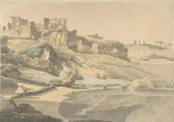 Genzano og Lake Nemi, tidlig på 1800-tallet.