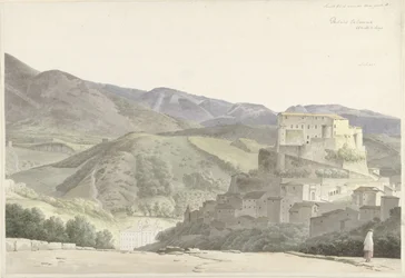 Italiensk landskap ved Subiaco