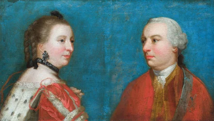 Portrett av 1. hertug og 1. hertuginne av Northumberland (olje på panel)