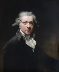 Selvportrett, med briller, ca. 1788 (olje på panel)