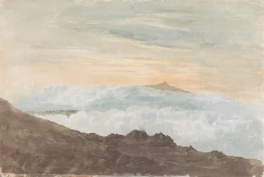 Fjelllandskap med skyer