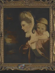 Pick-A-Back (Mrs. Payne Gallaway And Child) (Kopi av) (olje på lerret)