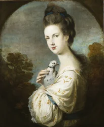 Portrett av frøken Juliet Langton stående, halv lengde, 1764
