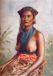 En kvinne fra Fiji i innfødt kjole, 1902