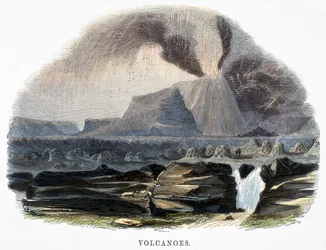 Vulkaner, fra Phenomena of Nature, 1849