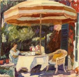 Terrasse i sollys