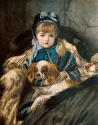 Ung jente og hunden hennes