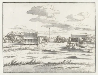 Utsikt over et leir av Army of Willem III nær Leuven