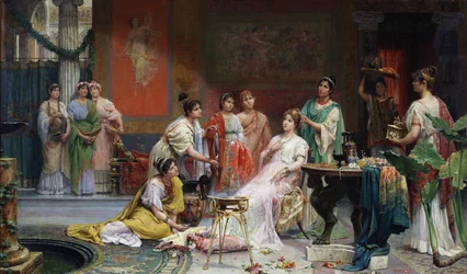 Toilette of a Roman Lady av Juan Gimenez Martin (1855-1901)