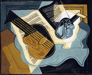 Gitar og fruktskål, 1921