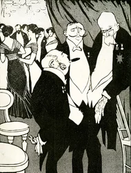 Russisk utsending drøfter forsvaret av Tyrkia med andre ledere under en konferanse, 1908.