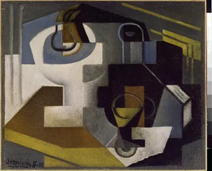 Stilleben med en fruktskål - Maleri av Juan Gris (1887-1927)
