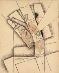 The Smoker, 1913 (kull, fargestift og vask på papir)