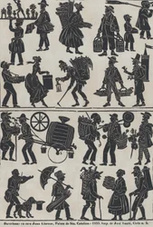 Ark 3 med figurer for kinesiske skyggedukker, 1859.