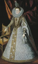 Margaret av Østerrike-Steiermark, erkehertuginne av Østerrike og senere dronninggemal av Spania - Portrett av Margaret av Østerrike (1584-1611) av Juan Pantoja de la Cruz (1553-1608)